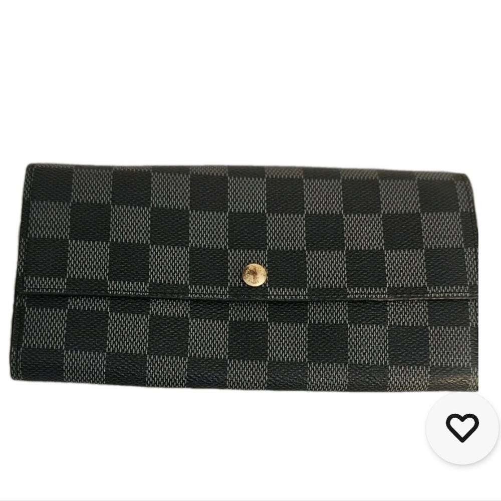 New Vintage LOUIS VUITTON Porte Monnaie Credit Wallet Damier Leather N61725 Grey